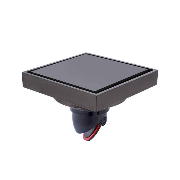Bathroom Large Displacement Anti-odor Floor Drain, Style: K8016 Gray+Black Straight Row