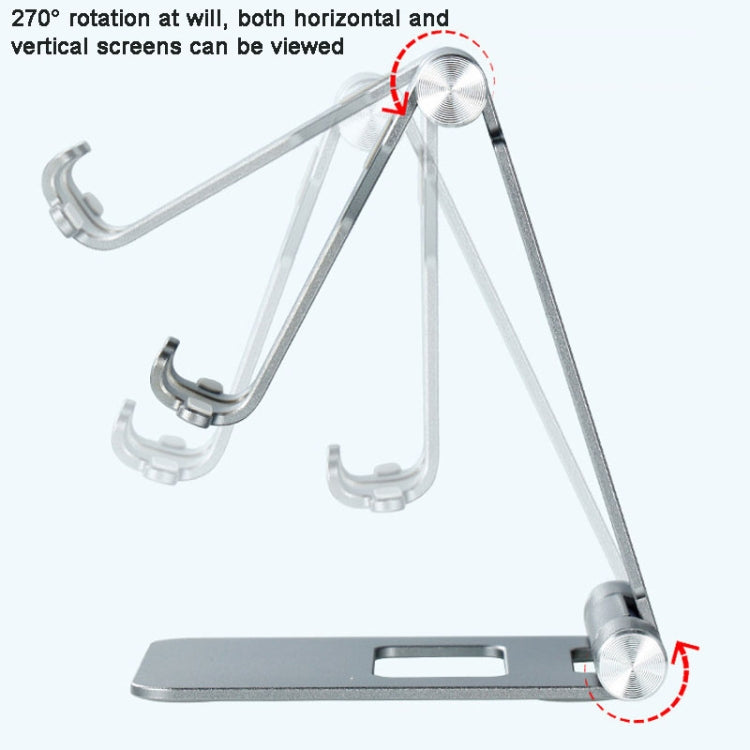 Z10A   Aluminum Alloy Double Folding Mobile Phone Holder Desktop Tablet Lazy Holder