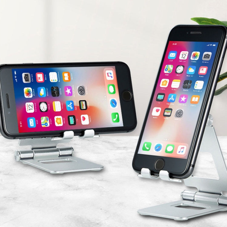 Z10A   Aluminum Alloy Double Folding Mobile Phone Holder Desktop Tablet Lazy Holder