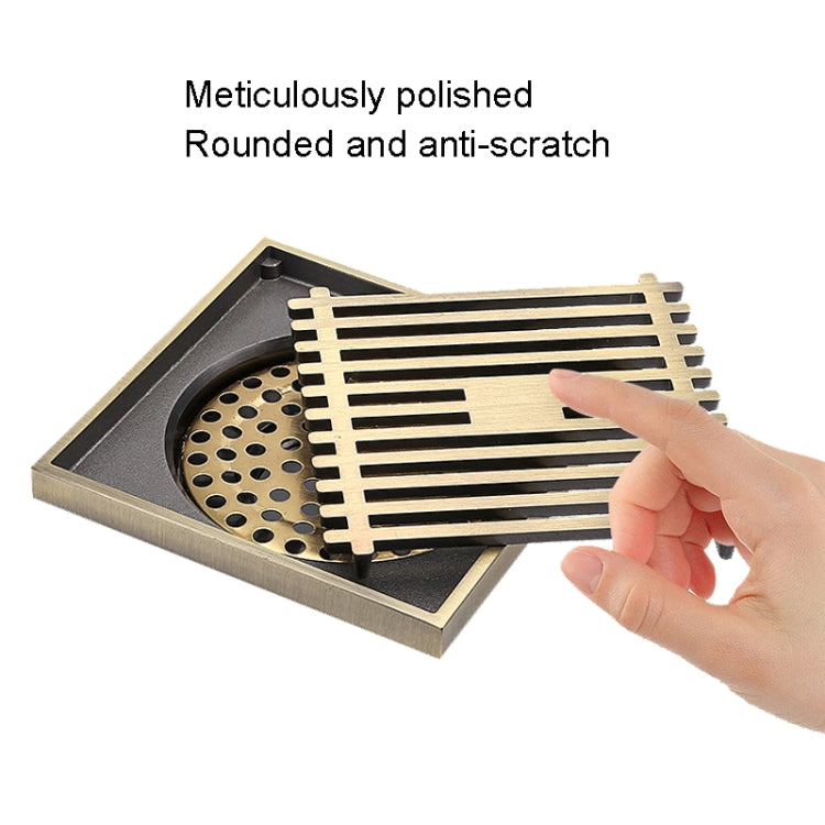 Full Copper Odor Proof Floor Drain, Style: K7007 Nickel Brush Single Use+Straight Row