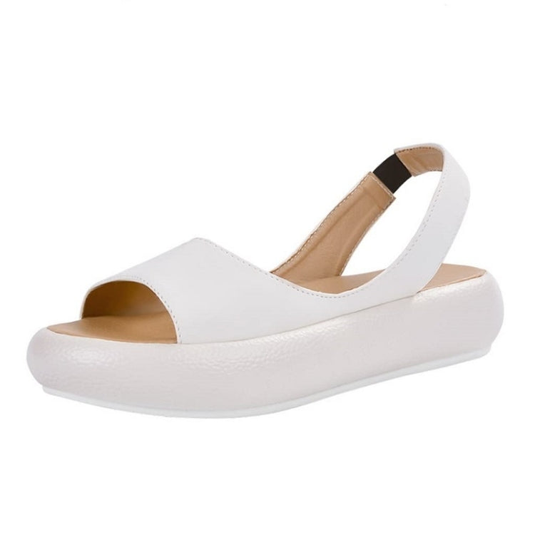 Women Fish Mouth Microfiber Elastic Band Wear-resistant Low-heel Sandals, Size: