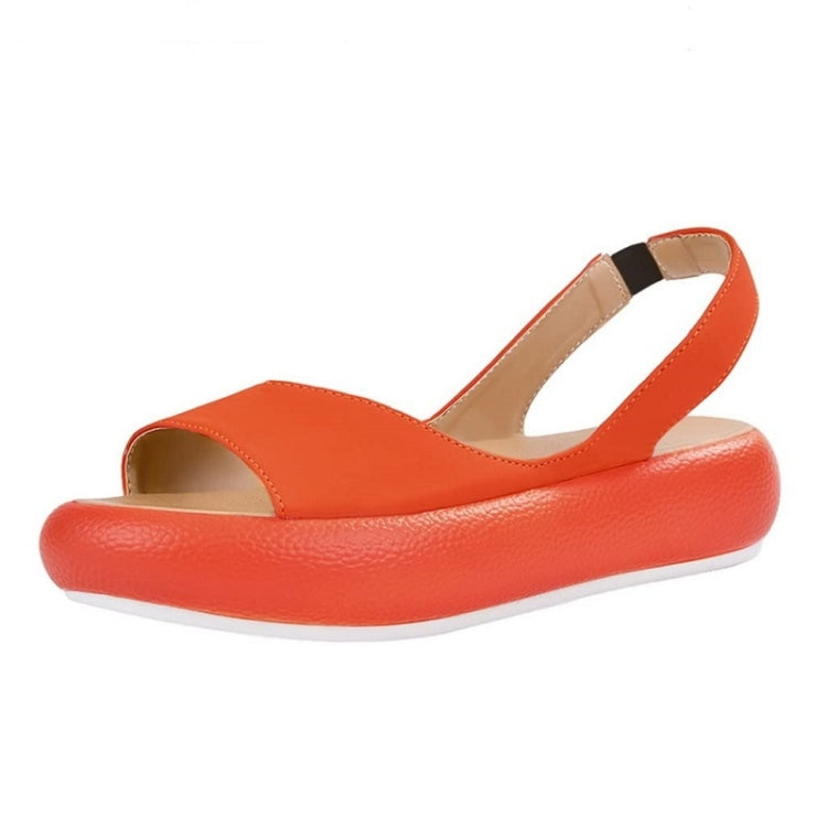 Women Fish Mouth Microfiber Elastic Band Wear-resistant Low-heel Sandals, Size: