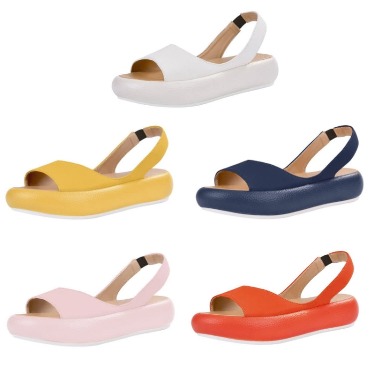 Women Fish Mouth Microfiber Elastic Band Wear-resistant Low-heel Sandals, Size: