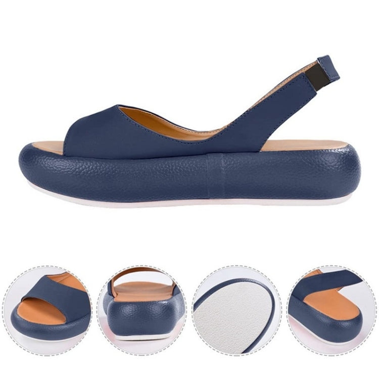 Women Fish Mouth Microfiber Elastic Band Wear-resistant Low-heel Sandals, Size: