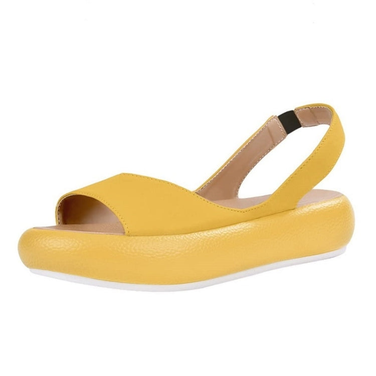 Women Fish Mouth Microfiber Elastic Band Wear-resistant Low-heel Sandals, Size: