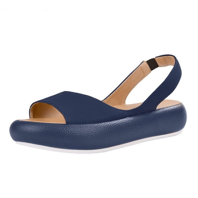 Women Fish Mouth Microfiber Elastic Band Wear-resistant Low-heel Sandals, Size: