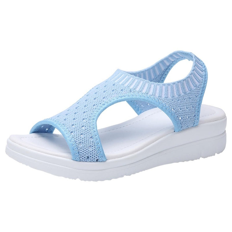Women Breathable Platform Sandals Flying Woven Wedge Beach Sandals, Size: