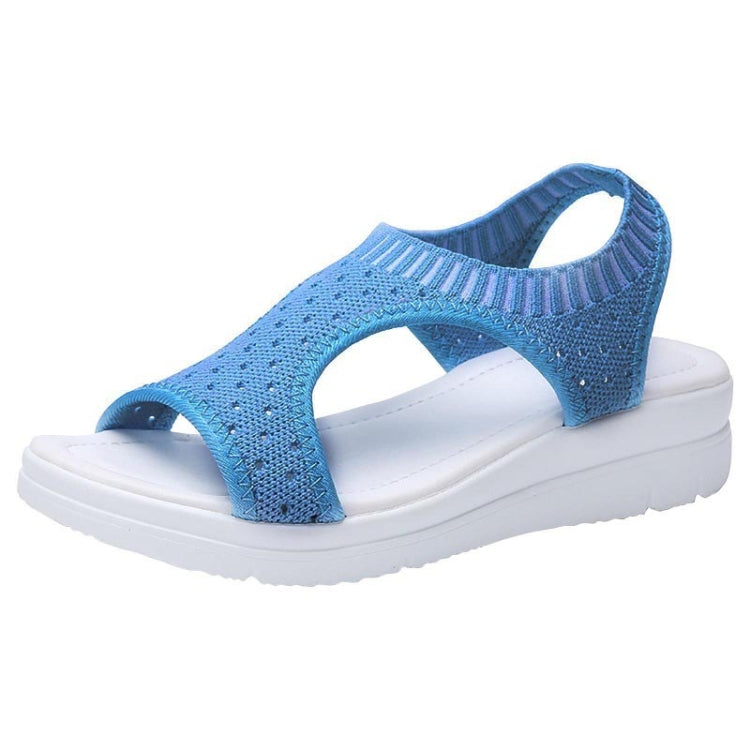 Women Breathable Platform Sandals Flying Woven Wedge Beach Sandals, Size: