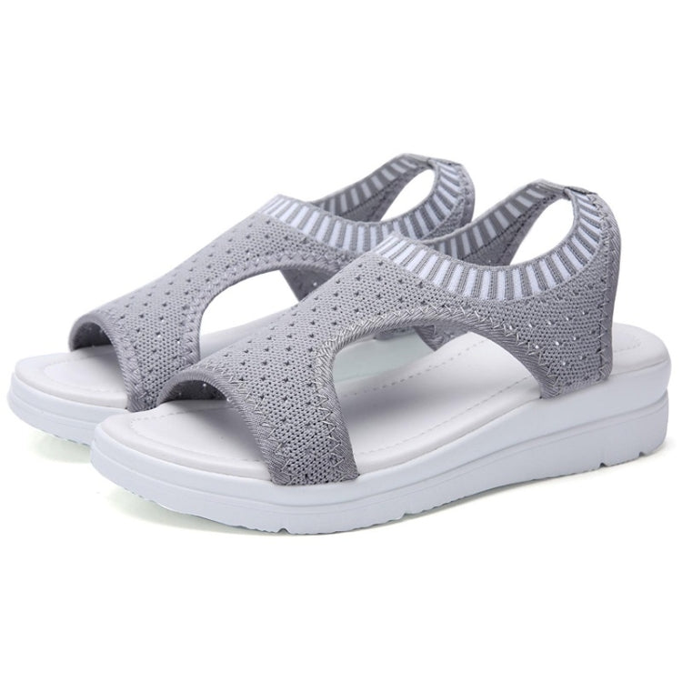 Women Breathable Platform Sandals Flying Woven Wedge Beach Sandals, Size: