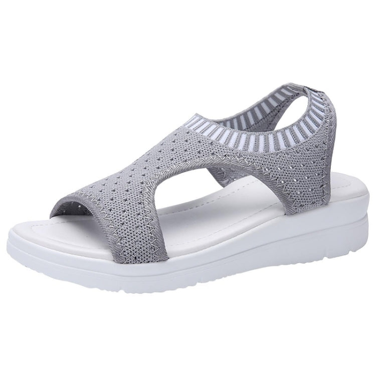 Women Breathable Platform Sandals Flying Woven Wedge Beach Sandals, Size: