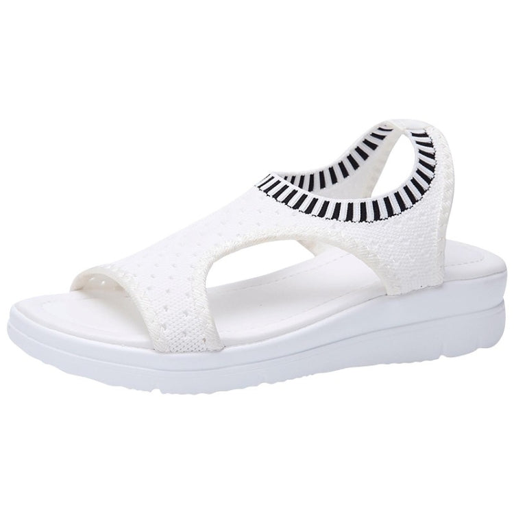 Women Breathable Platform Sandals Flying Woven Wedge Beach Sandals, Size: