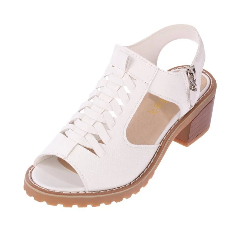 Women Summer Fish Mouth Flat Waterproof Tendon Sandals, Size: