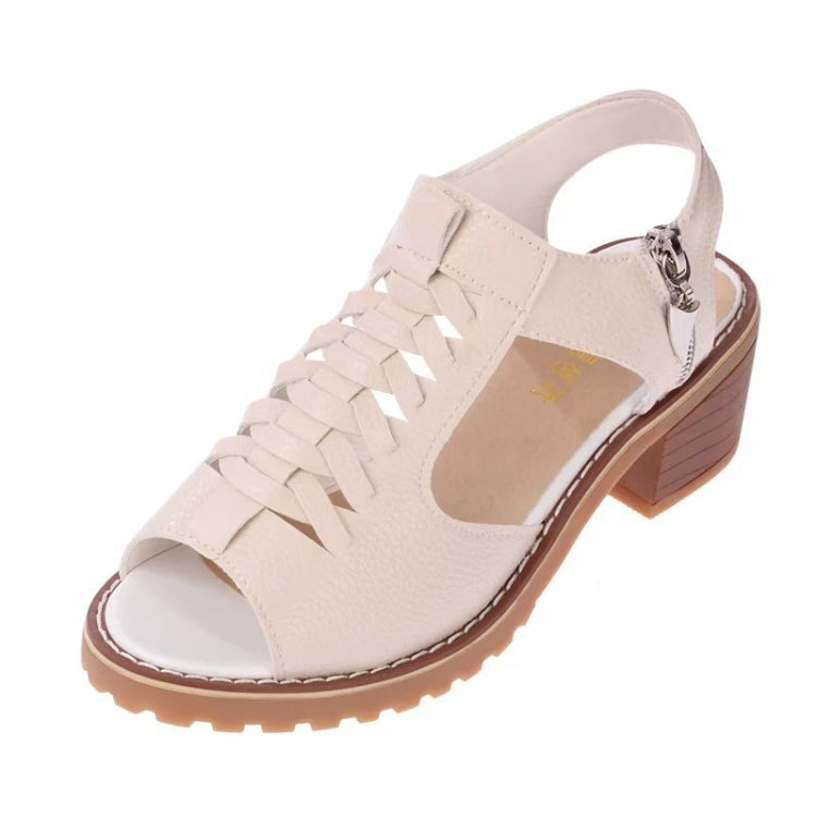 Women Summer Fish Mouth Flat Waterproof Tendon Sandals, Size: