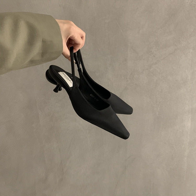 Satin Pointed Toe Stiletto Pumps Mary Jane Shoes, Size: 3