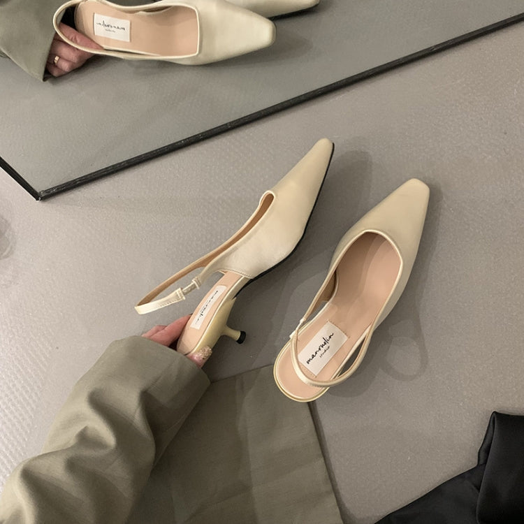 Satin Pointed Toe Stiletto Pumps Mary Jane Shoes, Size: 3