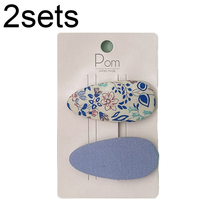 2sets Candy Color Floral Polka Dot Sweet Baby Drop Hair Clip