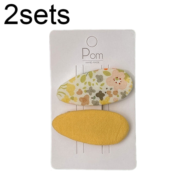 2sets Candy Color Floral Polka Dot Sweet Baby Drop Hair Clip