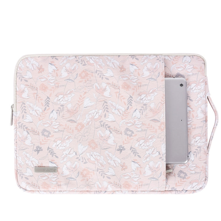 G4-89  PU Laptop Case Tablet Sleeve Bag with Telescoping Handle, Size: 14 Inch(Light Pink)