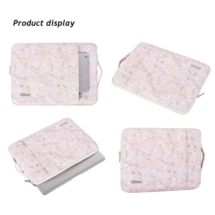 G4-89  PU Laptop Case Tablet Sleeve Bag with Telescoping Handle, Size: 15 Inch(Light Pink)