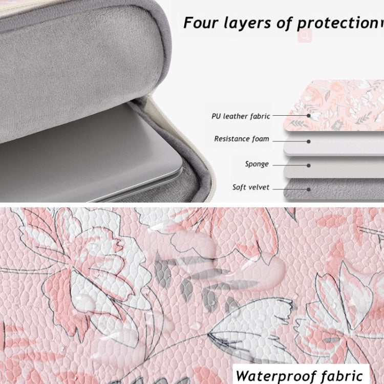 G4-89  PU Laptop Case Tablet Sleeve Bag with Telescoping Handle, Size: 15 Inch(Light Pink)