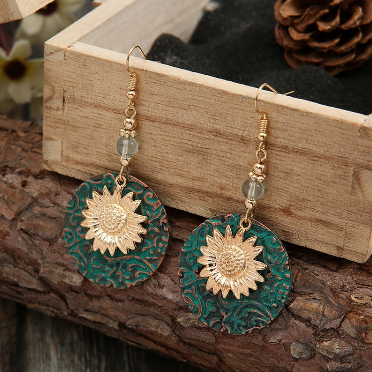 3 pairs Vintage Bohemian Two Layer Sunflower Vintage Earrings(EA584)