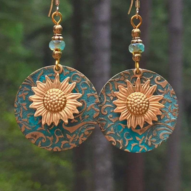 3 pairs Vintage Bohemian Two Layer Sunflower Vintage Earrings(EA584)