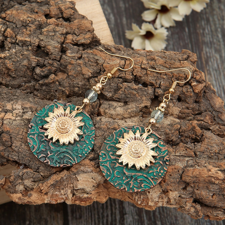 3 pairs Vintage Bohemian Two Layer Sunflower Vintage Earrings(EA584)