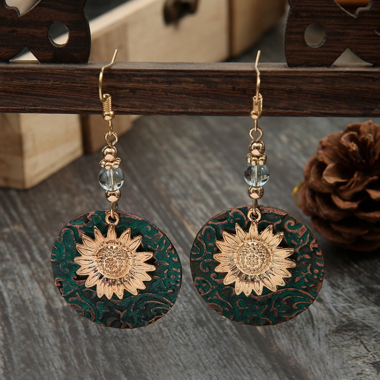 3 pairs Vintage Bohemian Two Layer Sunflower Vintage Earrings(EA584)