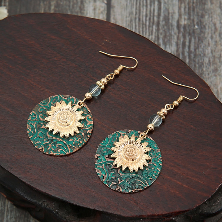 3 pairs Vintage Bohemian Two Layer Sunflower Vintage Earrings(EA584)