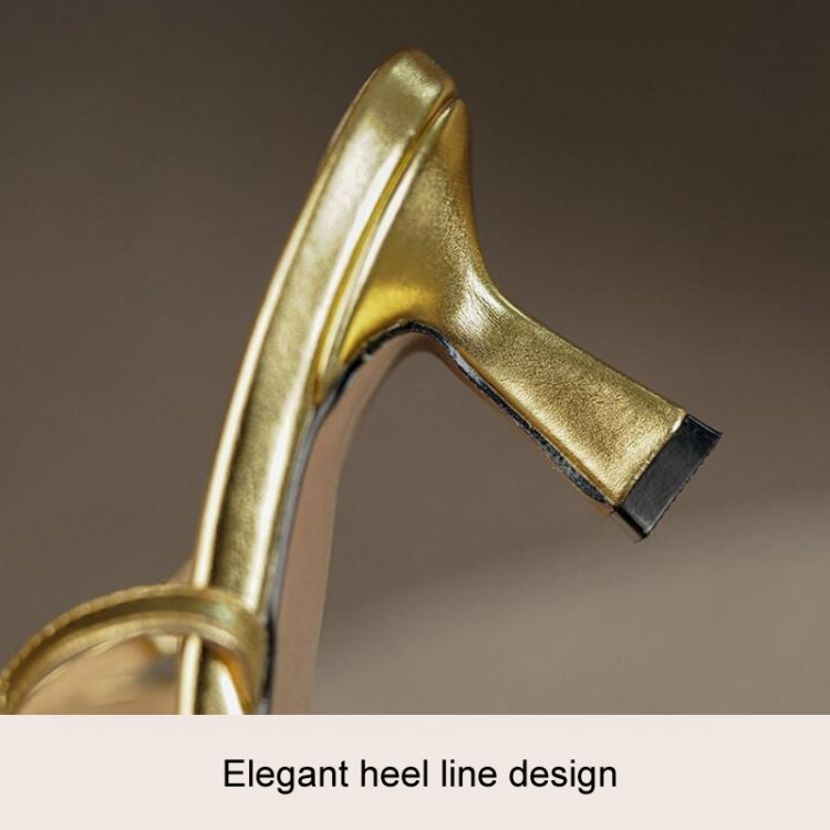 One-chain Roman Stiletto Open-toe High-heeled Sandals, Size: