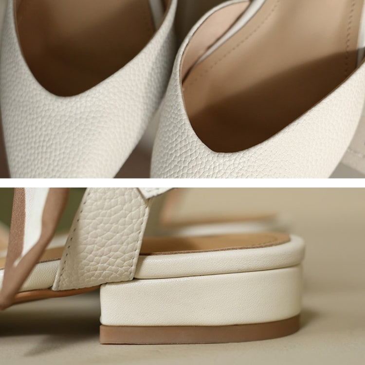 3cm Heightened Backspace Flat Heel Sandals, Size: 3