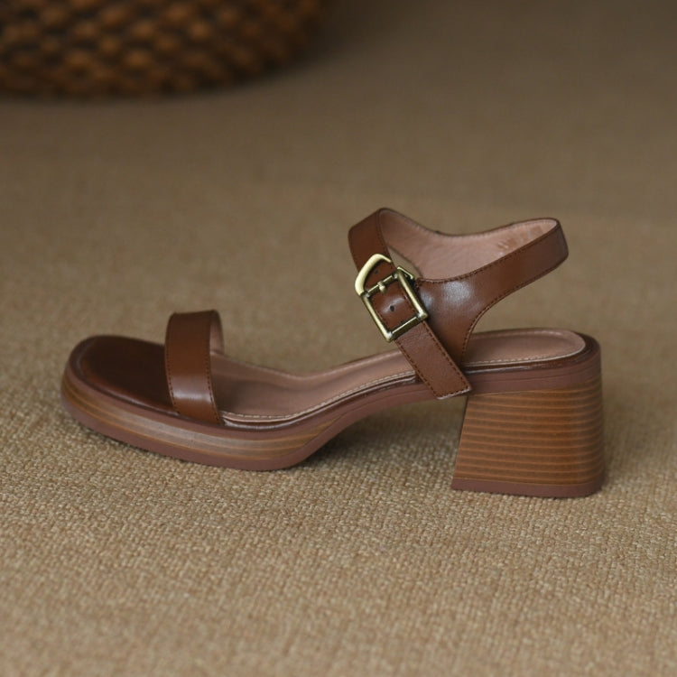 Summer Platform Mid Heel Open Toe Sandals, Size: 3