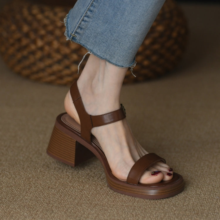 Summer Platform Mid Heel Open Toe Sandals, Size: 3