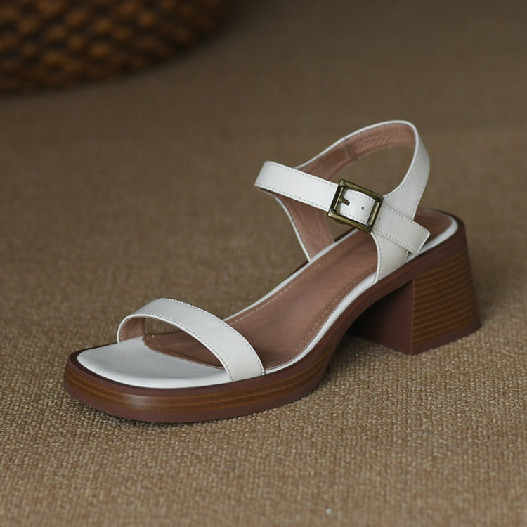 Summer Platform Mid Heel Open Toe Sandals, Size: 3