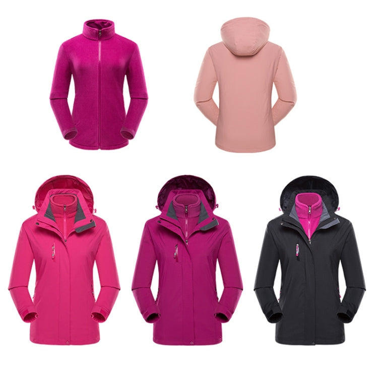 Women Outdoor Waterproof Jacket With Detachable Inner Warm Fleece for Camping Travel, Size: