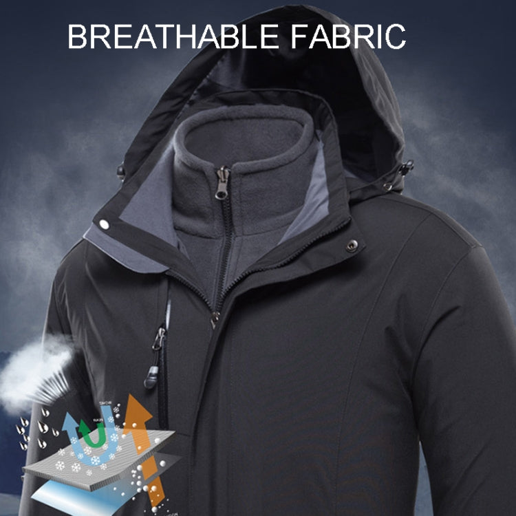 Women Outdoor Waterproof Jacket With Detachable Inner Warm Fleece for Camping Travel, Size: