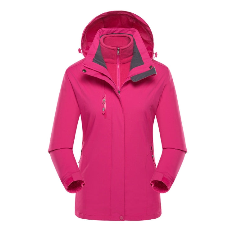 Women Outdoor Waterproof Jacket With Detachable Inner Warm Fleece for Camping Travel, Size: