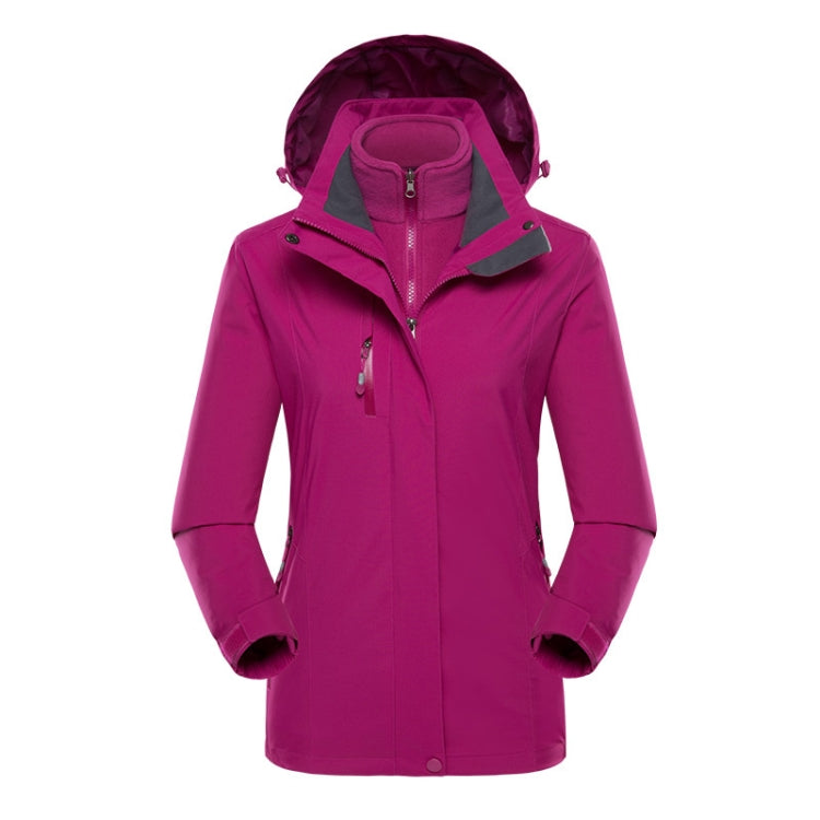 Women Outdoor Waterproof Jacket With Detachable Inner Warm Fleece for Camping Travel, Size: