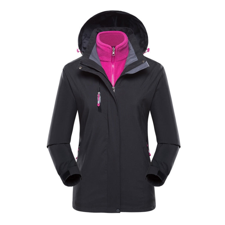Women Outdoor Waterproof Jacket With Detachable Inner Warm Fleece for Camping Travel, Size: