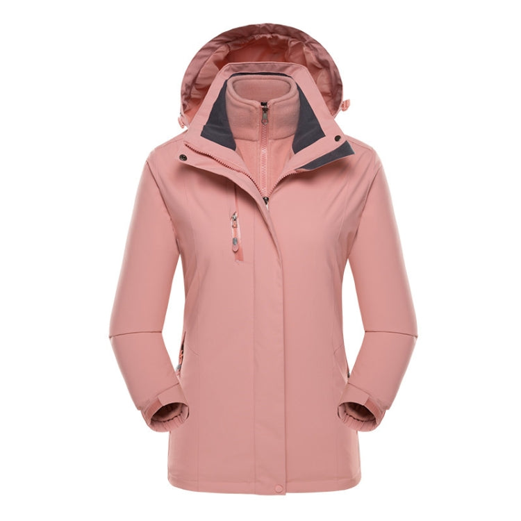 Women Outdoor Waterproof Jacket With Detachable Inner Warm Fleece for Camping Travel, Size: