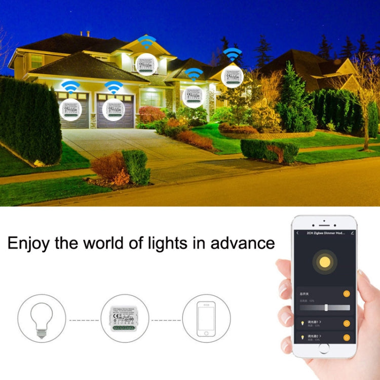 Tuya ZigBee 2 Ways Dimming Switch APP Phone Voice Control Modification Module Zero Firewire Edition
