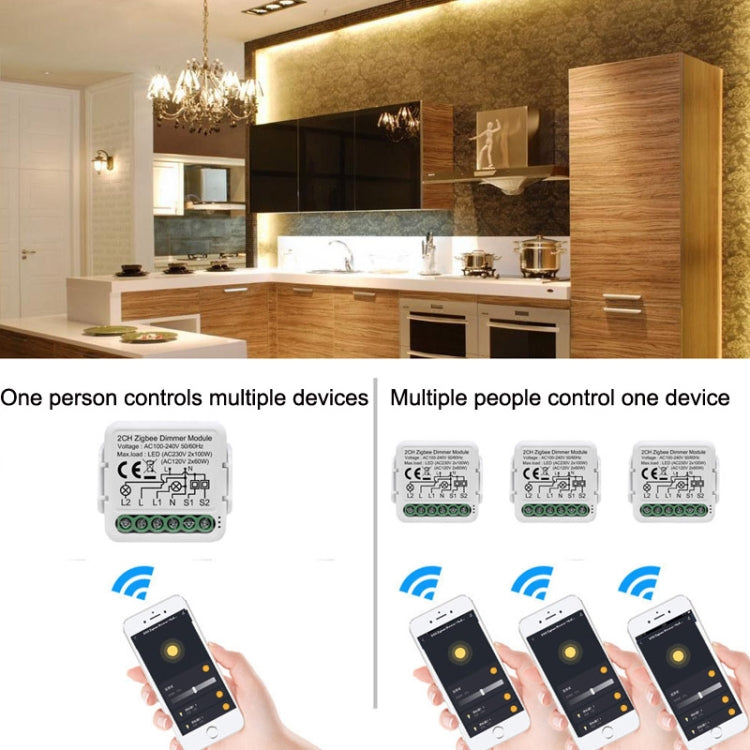 Tuya ZigBee 2 Ways Dimming Switch APP Phone Voice Control Modification Module Zero Firewire Edition