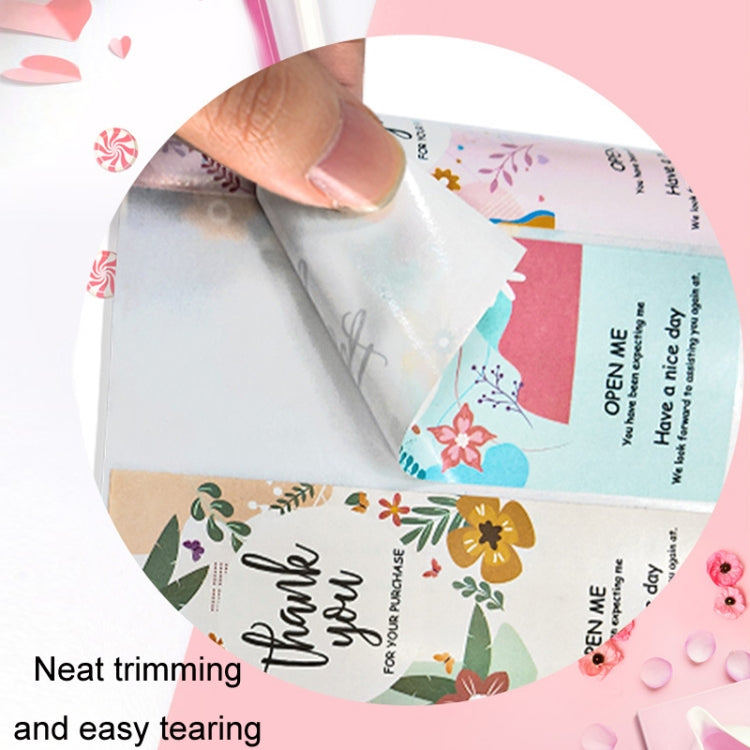 5 rolls Floral Thank You Label Sticker Handicraft Decoration Small Gift Sticker