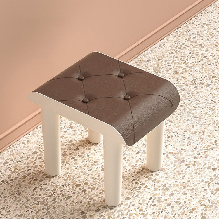 Plastic Leather Retro Stool Kindergarten Home Shoes Stool, Color: Brown Large
