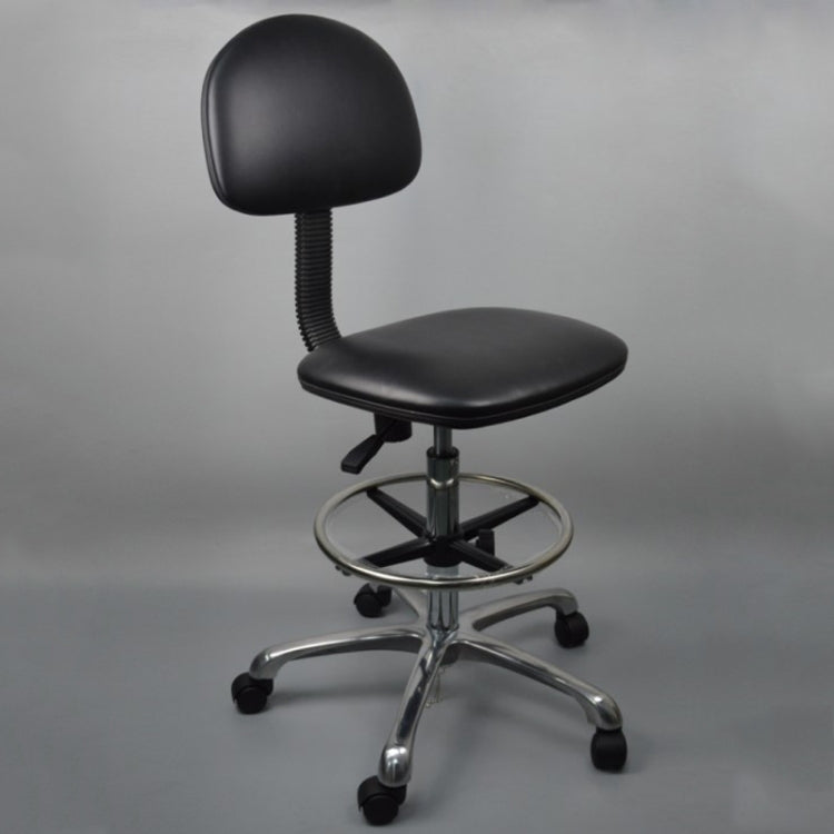 Anti-static Chair Liftable Adjustable Stool PU Leather Backrest Chair With Footrest,Spec: Mobile Wheel 620-820mm