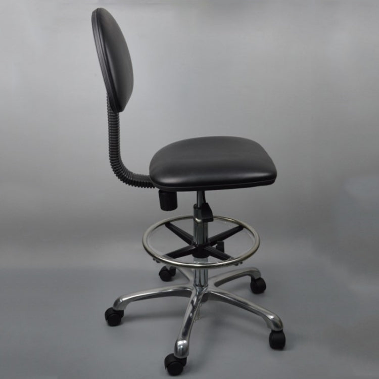 Anti-static Chair Liftable Adjustable Stool PU Leather Backrest Chair With Footrest,Spec: Mobile Wheel 620-820mm