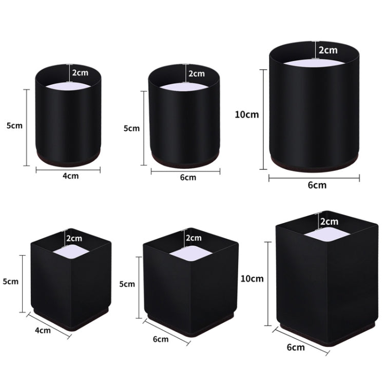 2pcs/set Furniture Carbon Steel Wraparound Heightening Foot Pad, Style: Round 4x5cm (Black)