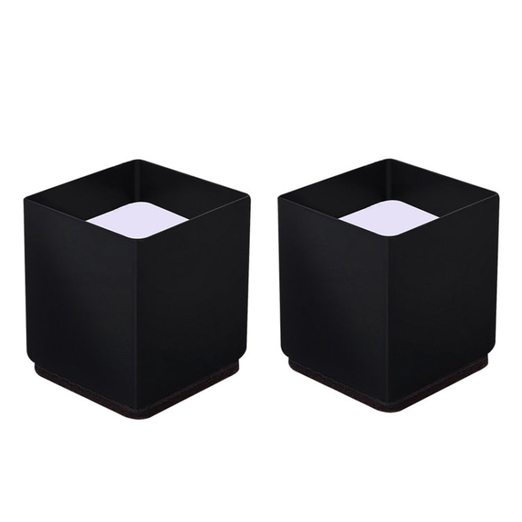 2pcs/set Furniture Carbon Steel Wraparound Heightening Foot Pad, Style: Square 6x5cm (Black)