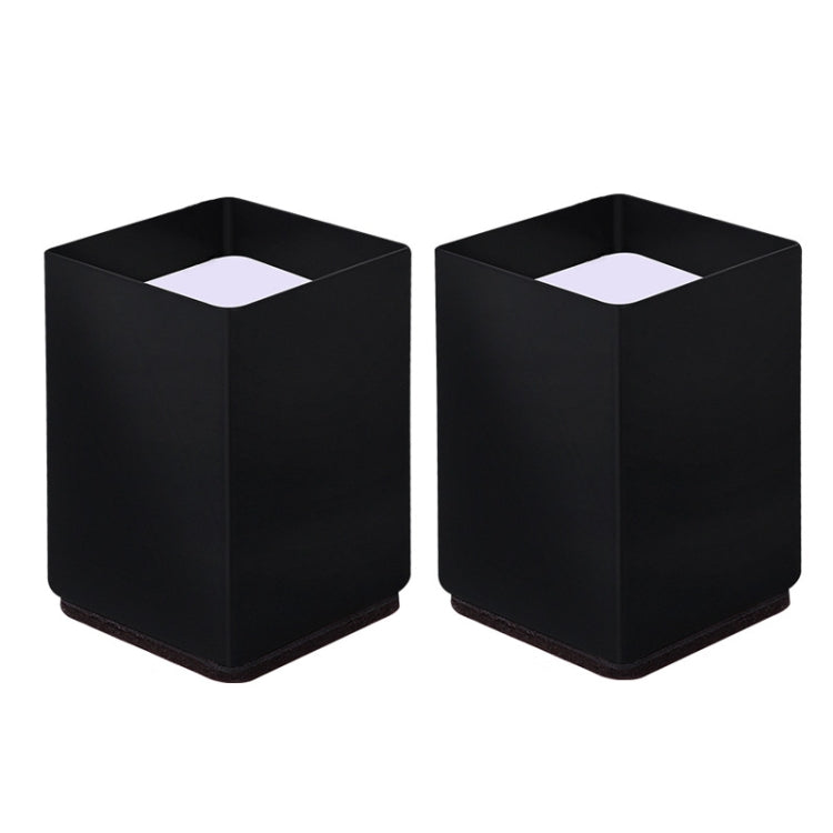 2pcs/set Furniture Carbon Steel Wraparound Heightening Foot Pad, Style: Square 6x10cm (Black)