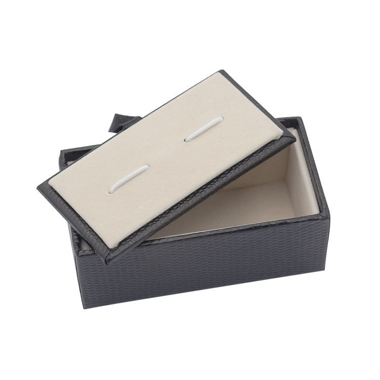 5pcs Cufflinks Tie Clip Box Jewelry Packaging Paper Box, Style: Lizard Pattern Yellow Inner Dual Line